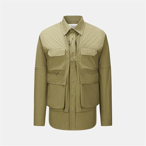 Firetrap - Men's 3-in-1 Convertible DWR Full Zip Long Sleeve Overshirt