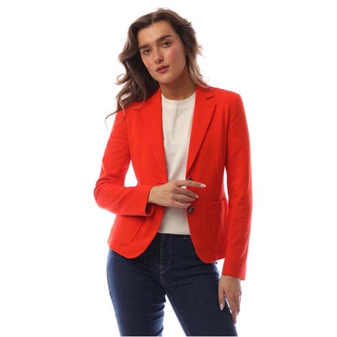 Boss - Women's  Black Single Breasted Viscose Long Sleeve Blazer