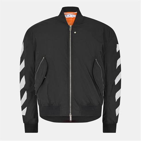 OFF WHITE - Men's - Ribbed Athletic Bomber Jacket