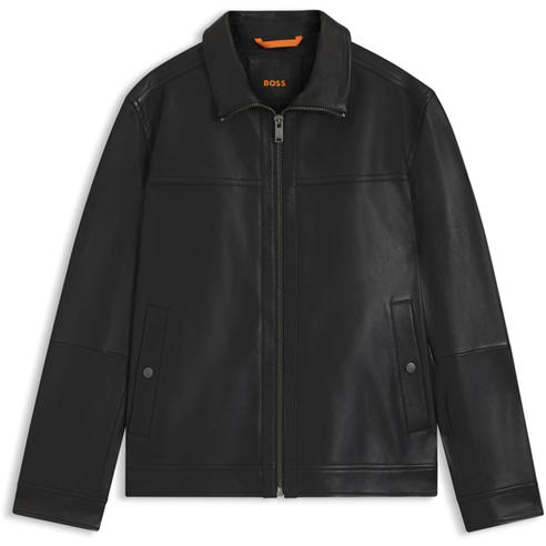 Boss - Men's Jorest Orange Long Sleeve Leather Jacket