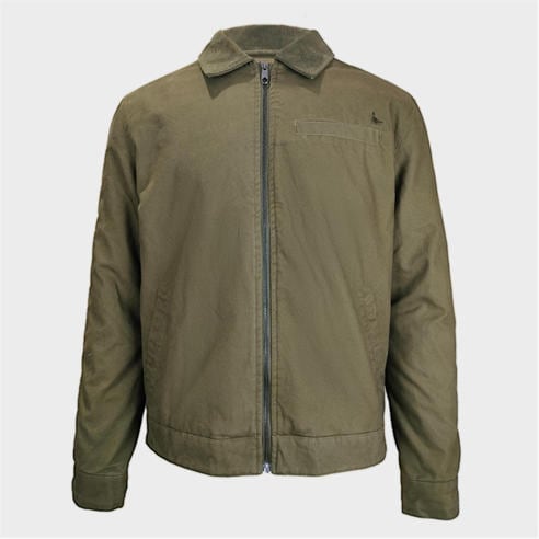 Jack Wills - Men's Stone Canvas Wind Resistant Cotton Long Sleeve Varsity Jacket