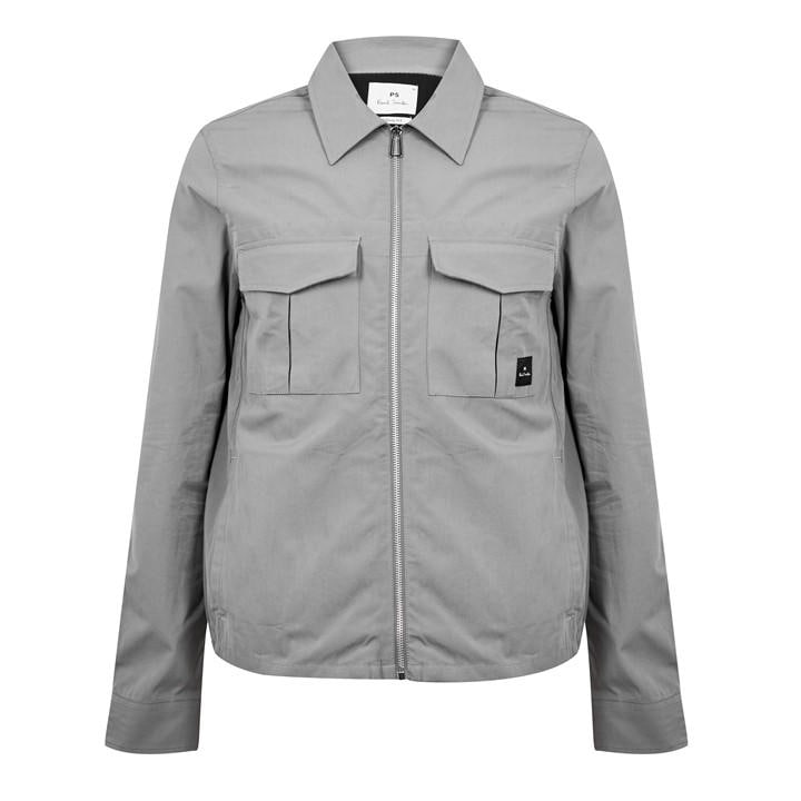 Ps Paul Smith Men's Grey Zip Patch Overshirt 2XL