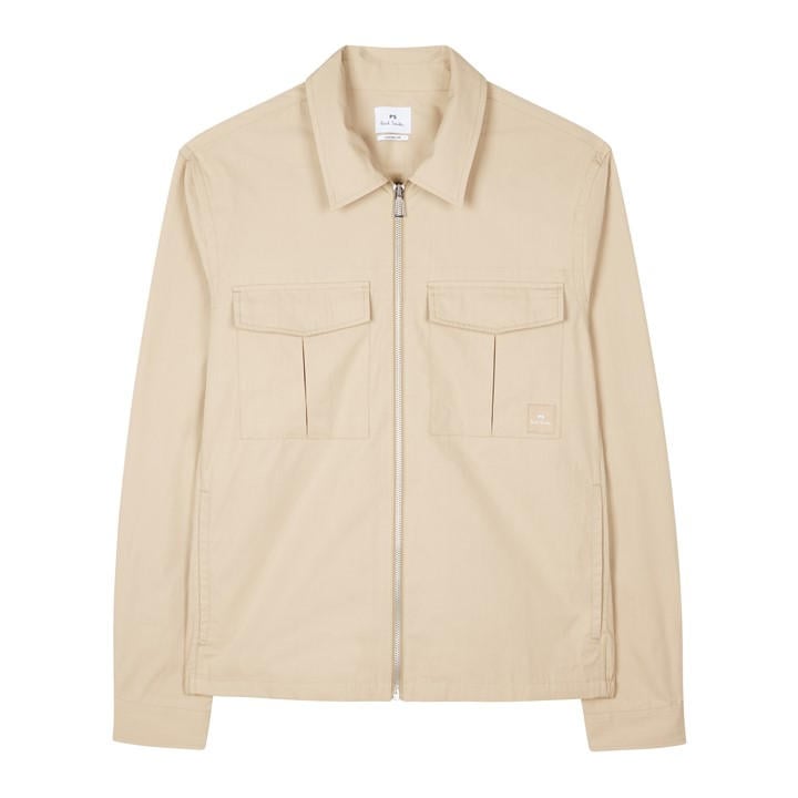 Ps Paul Smith Men's Beige Zip Patch Overshirt 2XL