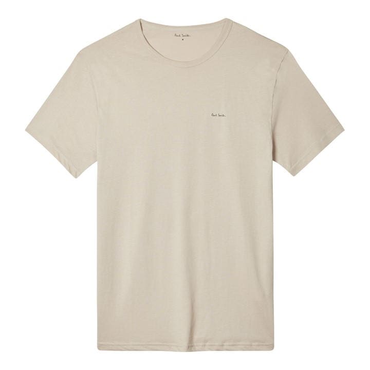 Paul Smith Men's Beige Regular Fit Chest Logo T-Shirt Large
