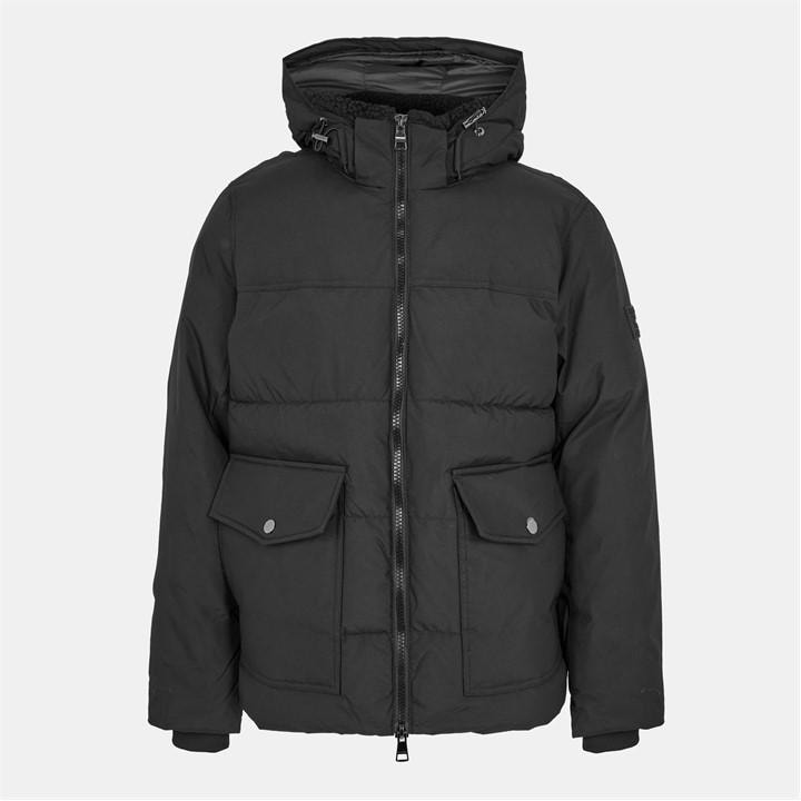 Tommy Hilfiger Men's Black Rockie Utility Medium Puffer Jacket