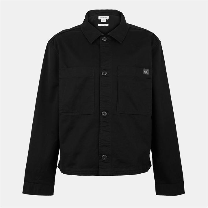 Calvin Klein Jeans Men's Black Ckj Woven Box Overshirt