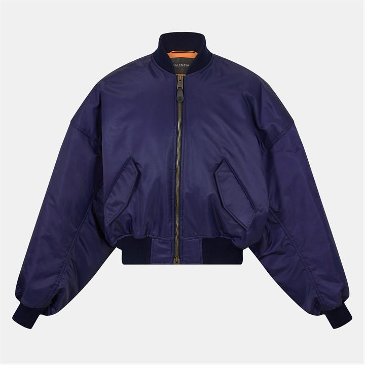 Balenciaga Round Bomber Jacket In Blue