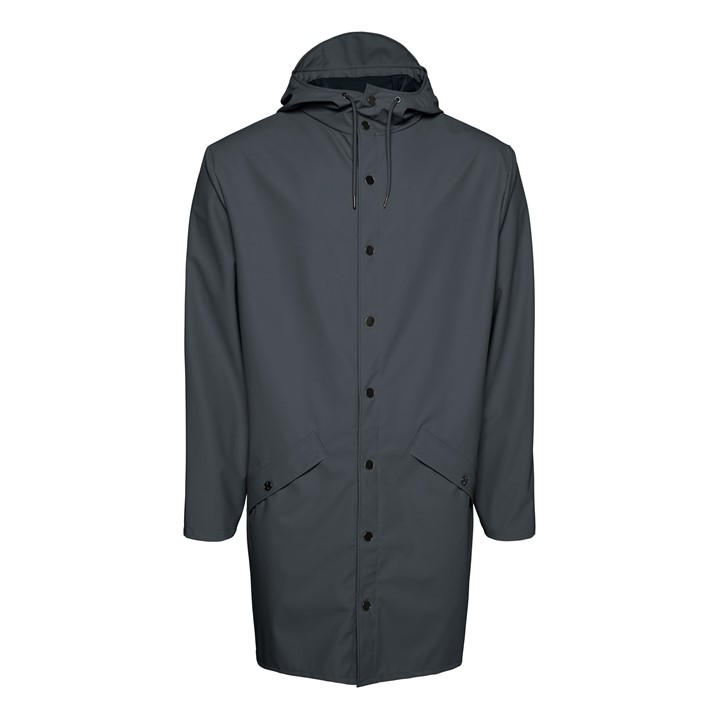 Rains Unisex Grey Long Jacket Medium