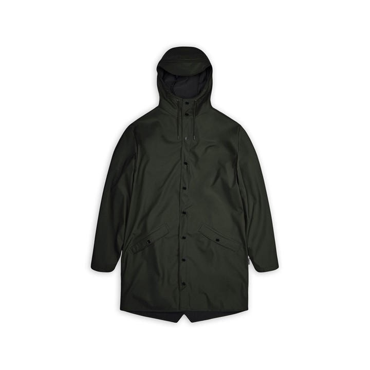 Rains Unisex Green Long Jacket Extra Large