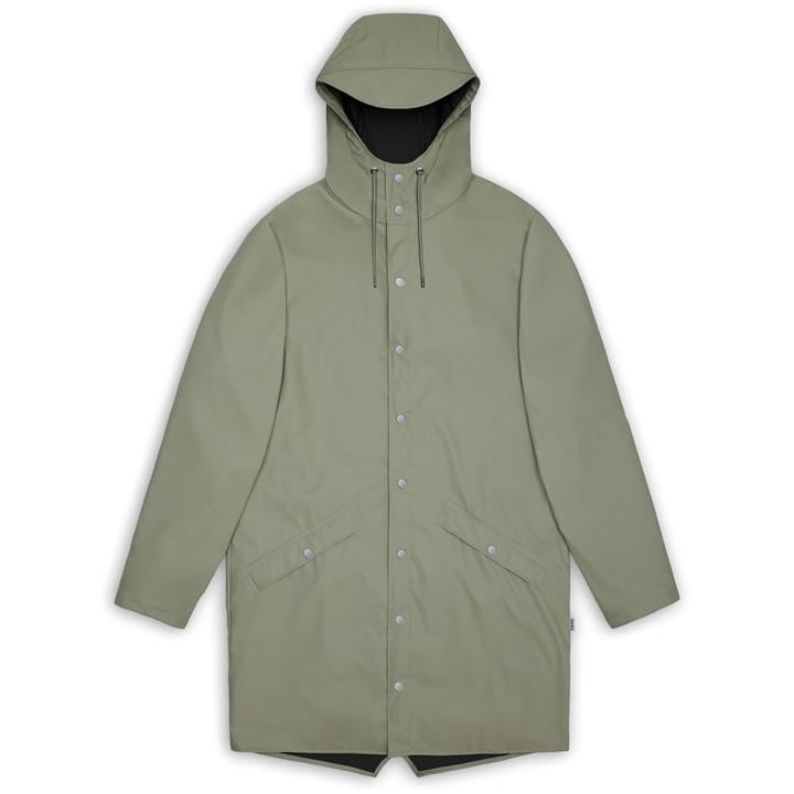 Rains Unisex Green Long Jacket Extra Large