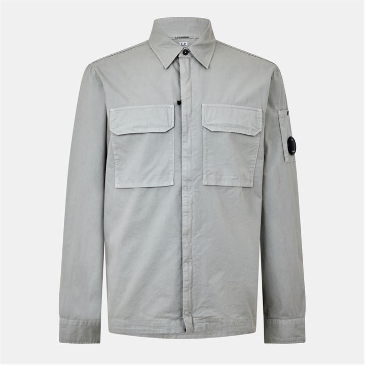 Cp Company Men's Green Cp Gabard Overshirt Sn54 Extra Small