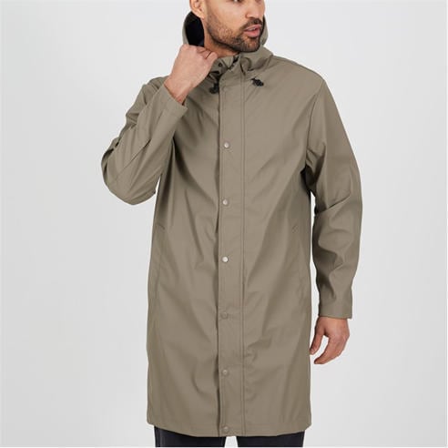 Brave Soul - Mens Taupe Rubberised Hooded Parka