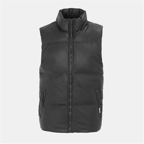 Firetrap - Men's Faux Leather Stand Collar Sleeveless Padded Gilet