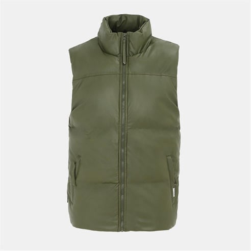 Firetrap - Men's Faux Leather Stand Collar Sleeveless Padded Gilet