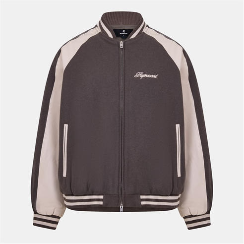 REPRESENT - Men's Metal Snap Button Varsity Jacket