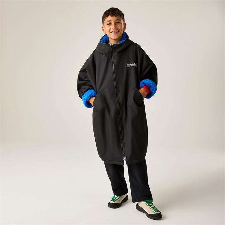 Regatta Unisex Kids Black Waterproof Robe Juniors - Size 7