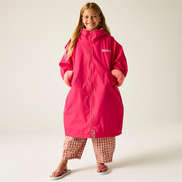 Regatta Unisex Kids Pink Waterproof Robe Juniors 5-9Yrs