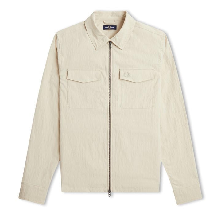 Fred Perry Men's Beige Zip Overshirt Extra Large