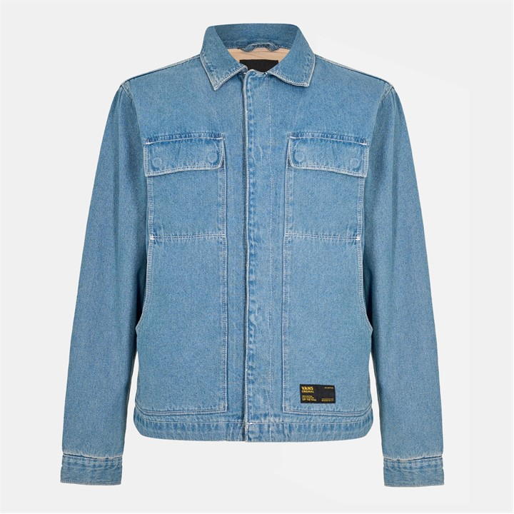 Vans Mcavoy Denim Station Jacket Stonewa Unisex Adult In Blue
