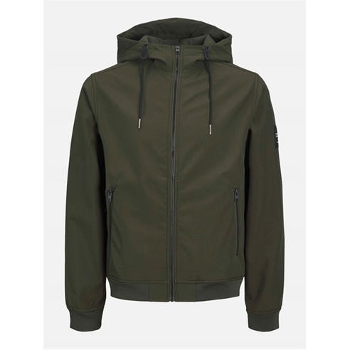 Jack and Jones - Men's Zipped Hooded Softshell Jacket