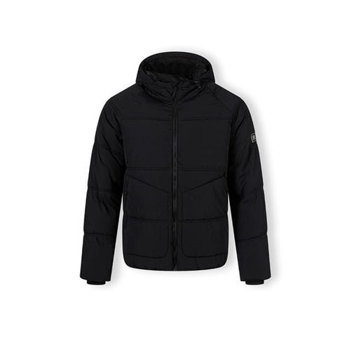 Minoti - Boys quilted jacket with hood and zip pockets black