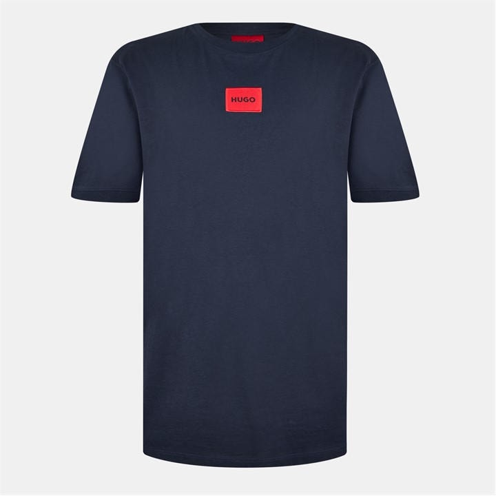 Black 001 - Hugo - Mens HUGO Diragolino Contemporary T-Shirt with Logo Detail