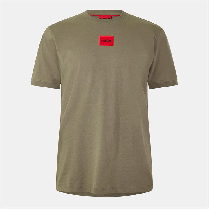 Black 001 - Hugo - Mens HUGO Diragolino Contemporary T-Shirt with Logo Detail
