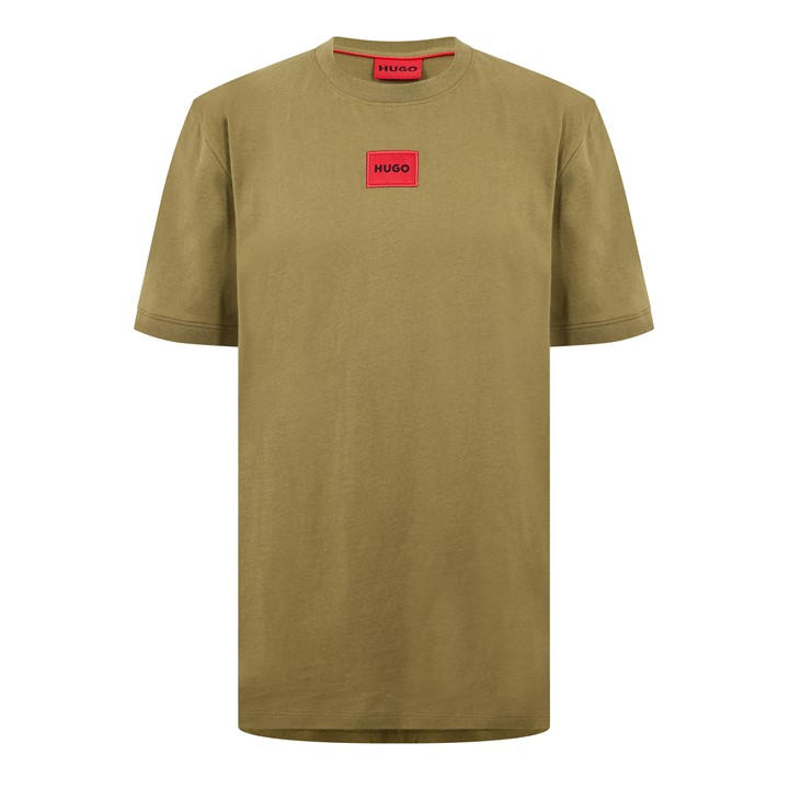 Black 001 - Hugo - Mens HUGO Diragolino Contemporary T-Shirt with Logo Detail
