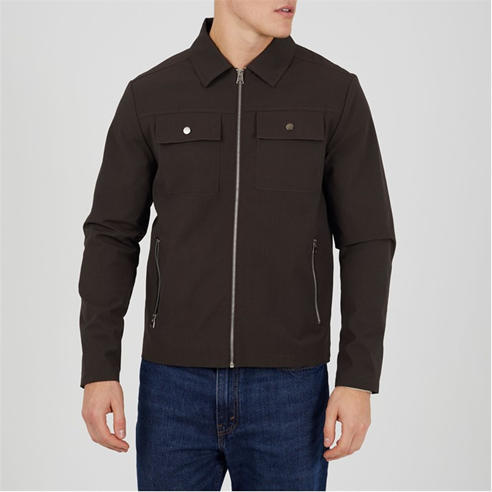 Brave Soul - Men's Zip Up Shacket Overshirt