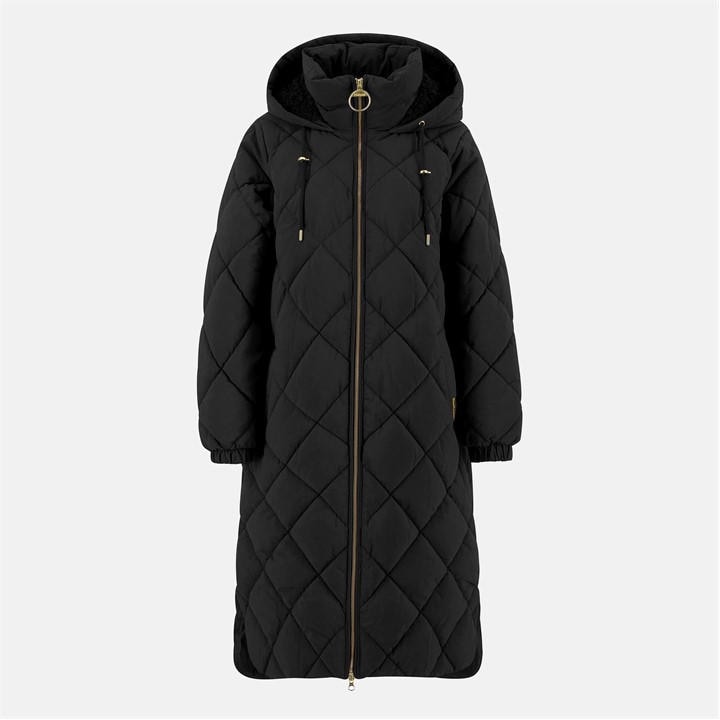 Barbour Kirkton Longline Puffer Jacket In Black