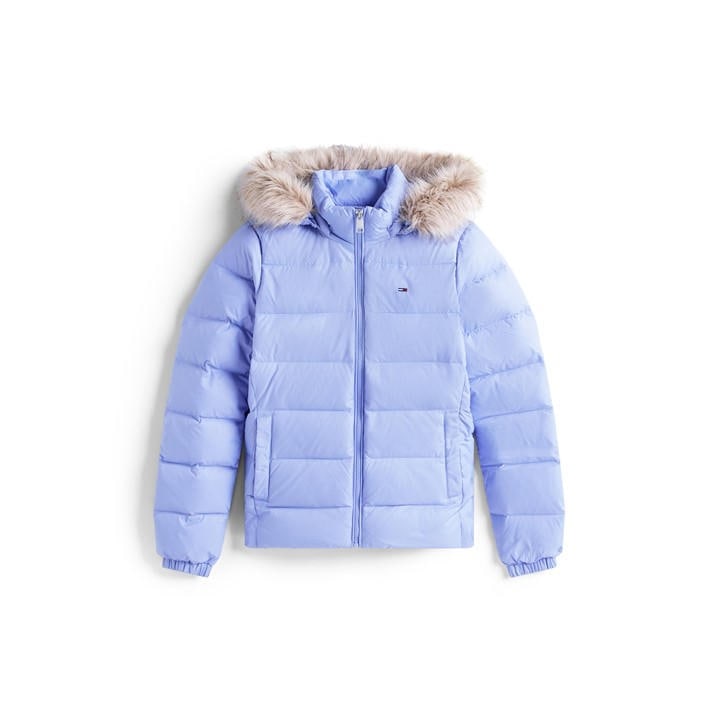 Tommy Jeans Women's Purple Essential Puffer Jacket Size 12