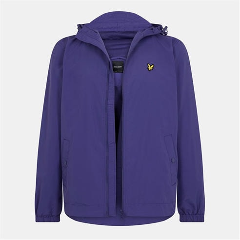 Lyle and Scott - Men's Zip Through Cotton Wind Resistant Long Sleeve Hooded Rain Anorak