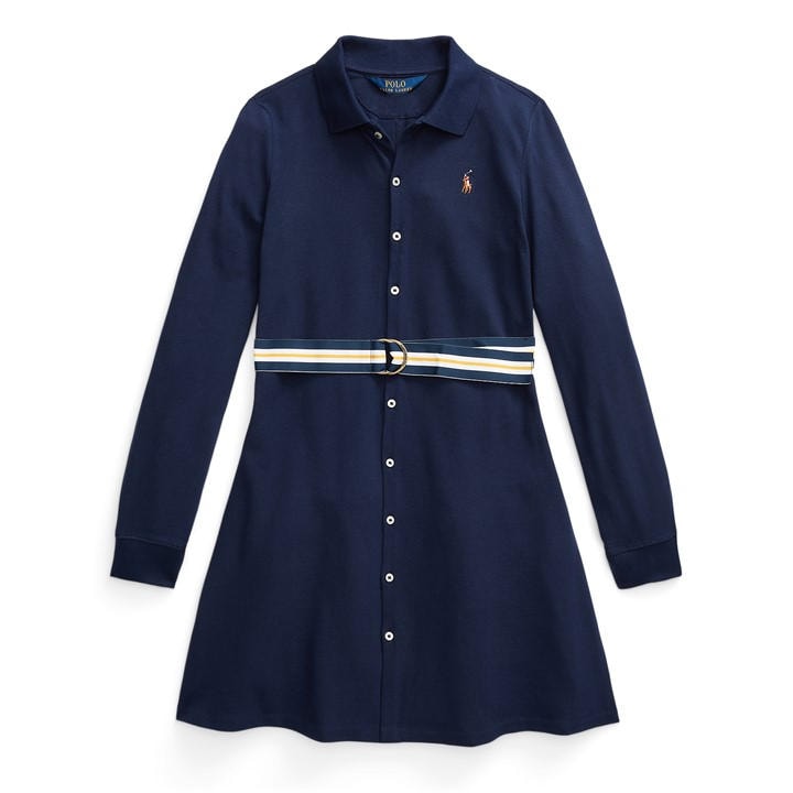 Polo Ralph Lauren Girls Blue Oxford Polo Dress Extra Large