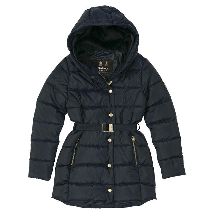 Barbour International Girls Track Line Quilted Jacket Black Bk11 House of Fraser