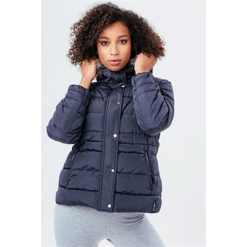 Hype - Short Coat With Fur Trim Womens