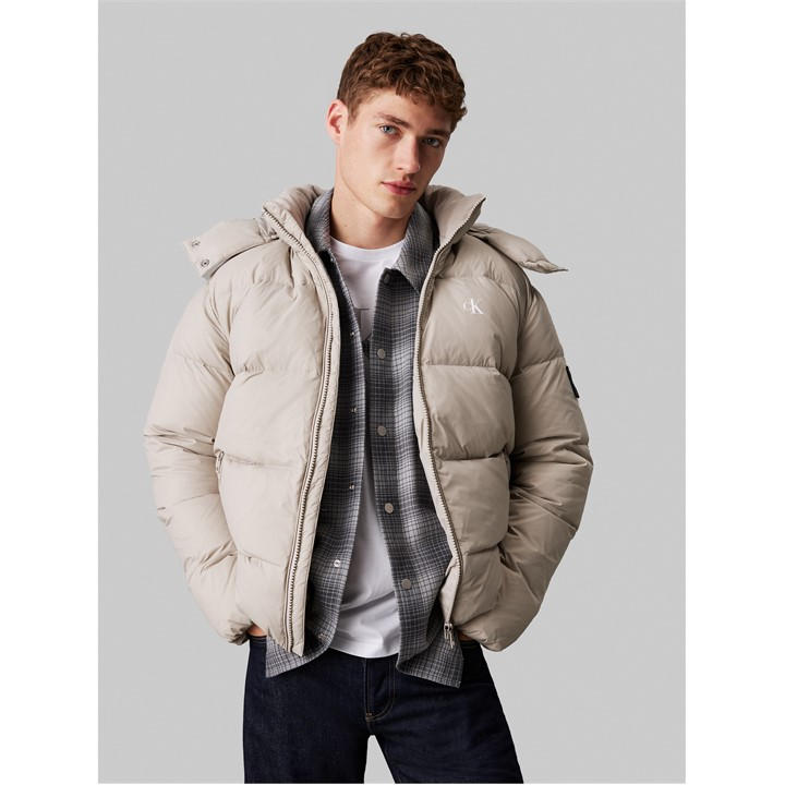 Calvin Klein Jeans Men's Grey Down Puffer Jacket 2XL