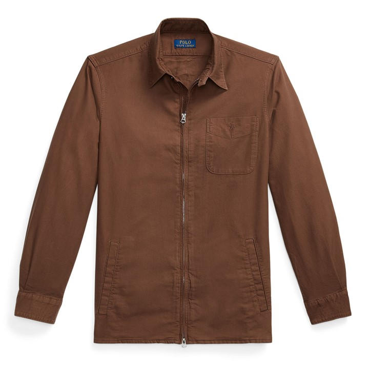 Polo Black - Polo Ralph Lauren - Men's Garment Dye Cotton Long Sleeve Full Zip Overshirt