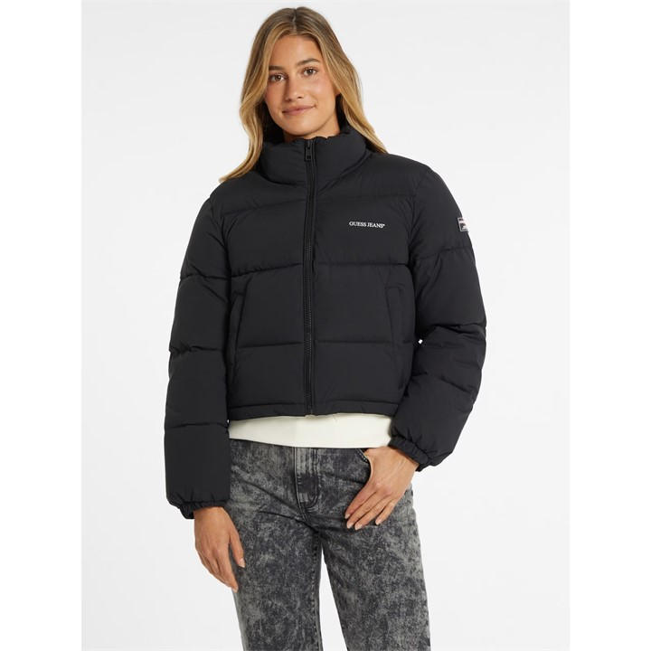 Guess Cropped Puffer Ld51 In Black