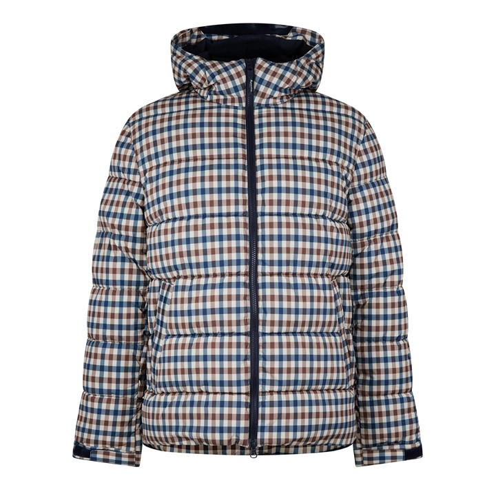 AQUASCUTUM CHECKED PUFFER JACKET