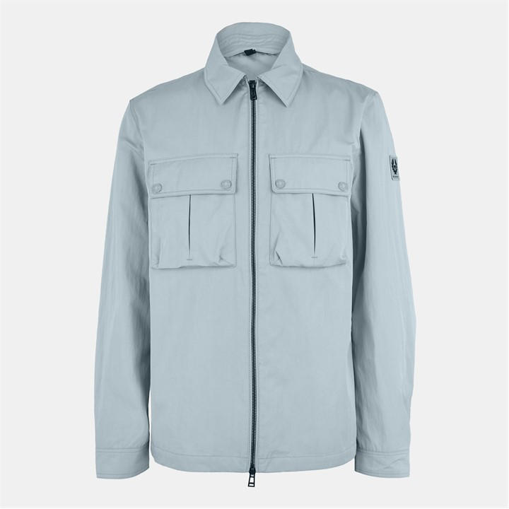Fatigue Green - BELSTAFF - Men's Stride Zip Collar Long Sleeve Overshirt