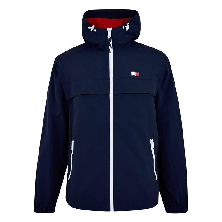 Tommy Jeans Mens Blue Chicago Windbreaker - Large