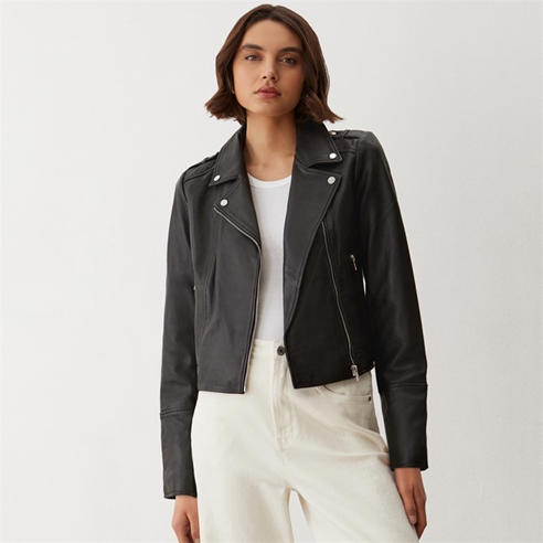 Finery - Women's Faith Leather Long Sleeve Biker Jacket
