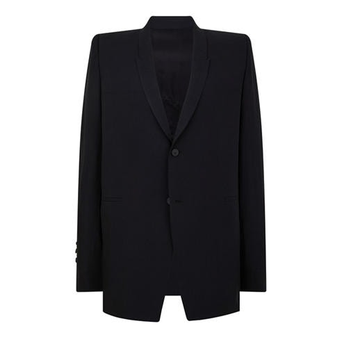 RICK OWENS - Men's Hollywood Dirt Virgin Wool Long Sleeve Tailored Blazer
