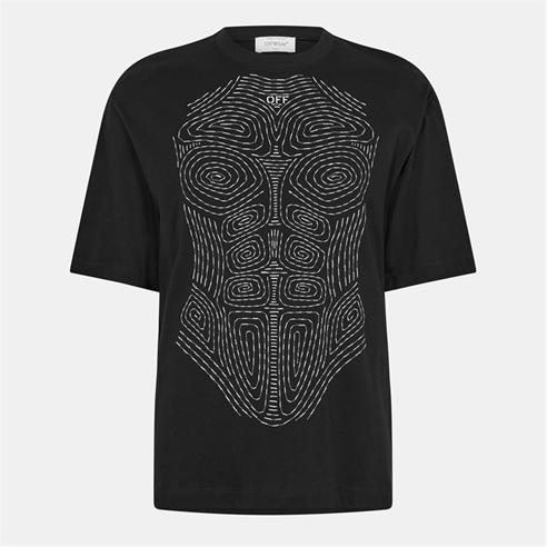 OFF WHITE - Men's Stitch Short Sleeve Contrast Stitch T-Shirt