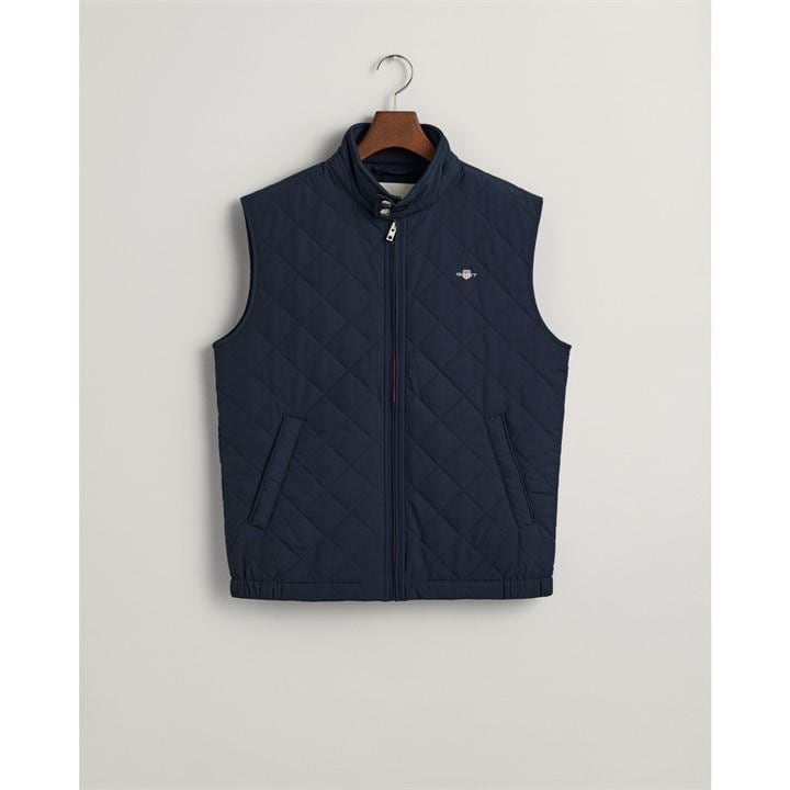 Gant Men's Blue Quilted Windcheater Vest 2XL
