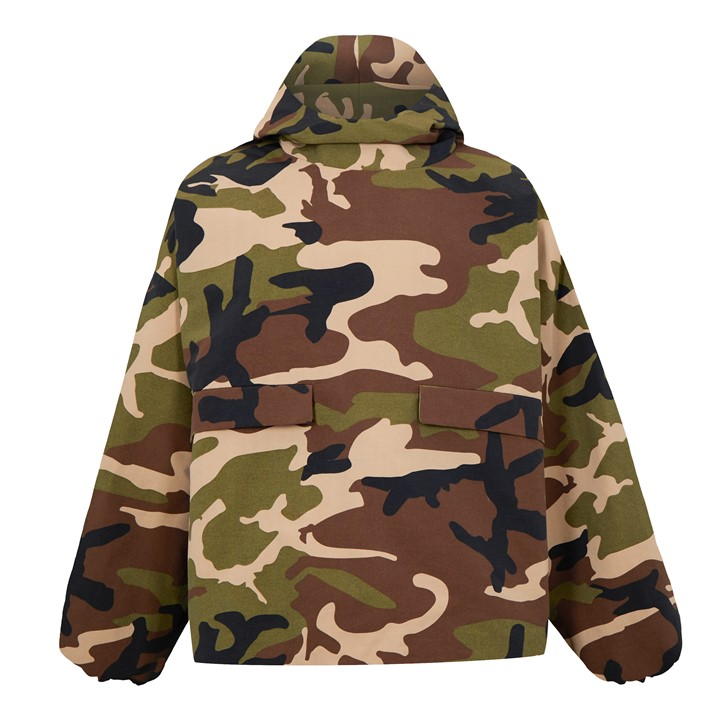Essentials Military Nylon Hooded Anorak In Green