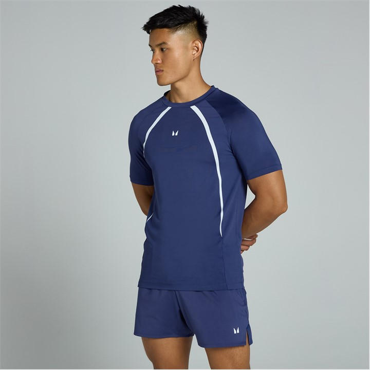 Myprotein Men's Blue Tempo Short-Sleeve Performance Gym Top