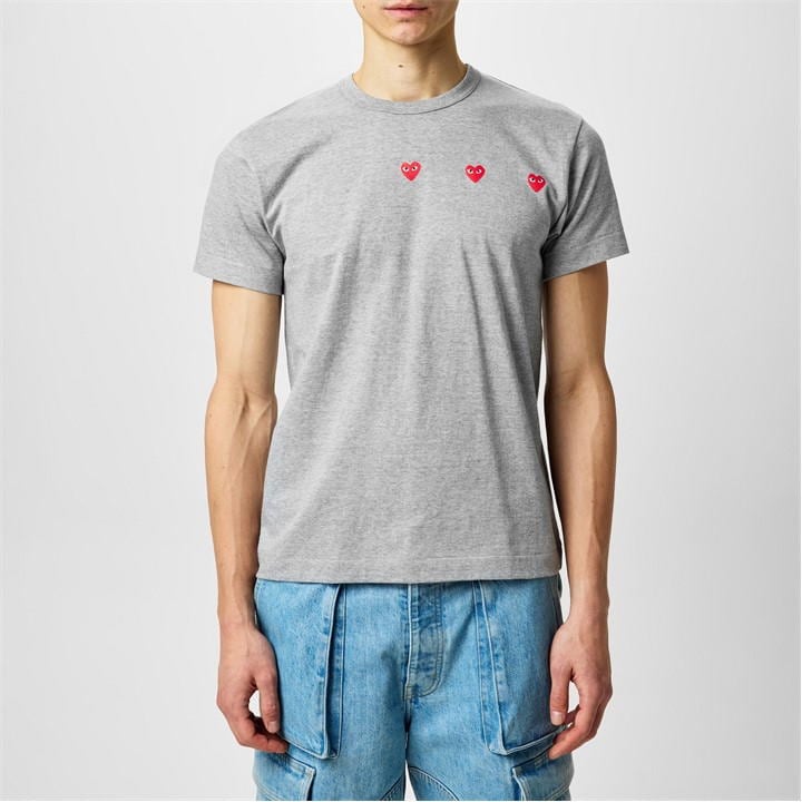 Comme Des Garçons Play Omme Des Garcons Play 3 Heart T-shirt In Gray