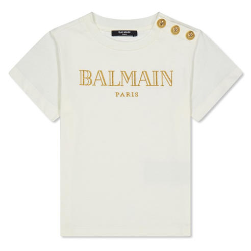 BALMAIN - Embroidered Logo T-Shirt Juniors