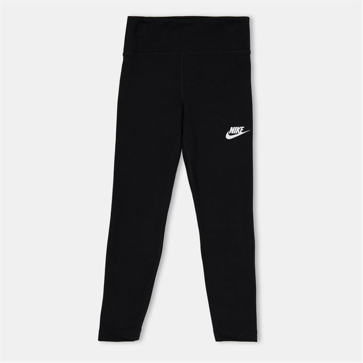 Black/White - Nike - Sportswear Essential Big Kids' (Girls') Mid-Rise Leggings